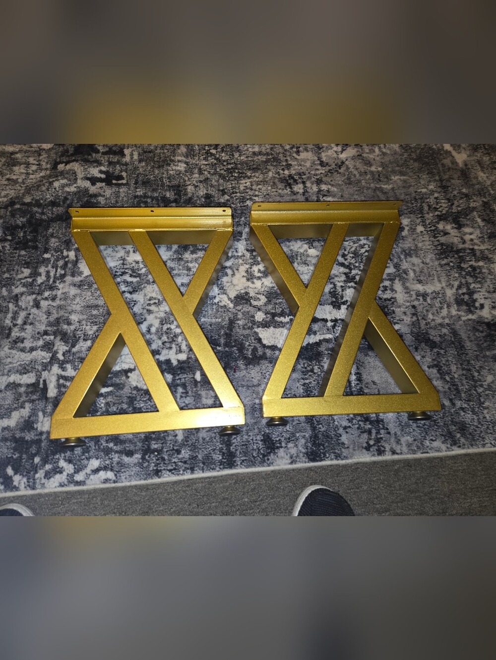 Gold Metal X-Frame Accent Legs (Set of 2)